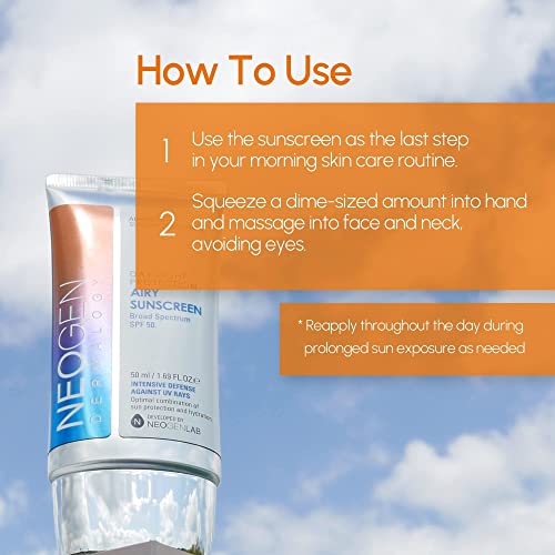 Dermalogy By Neogenlab Uva/Uvb Spf50 Day-Light Protection Airy Sunscreen - Essence-Type Moisturizing Weightless Sunscreen With No White Cast - 1.69 Oz / 50 Ml #TOP4