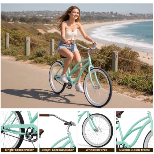 RideOrigin 26 Inch Beach Cruiser Bike