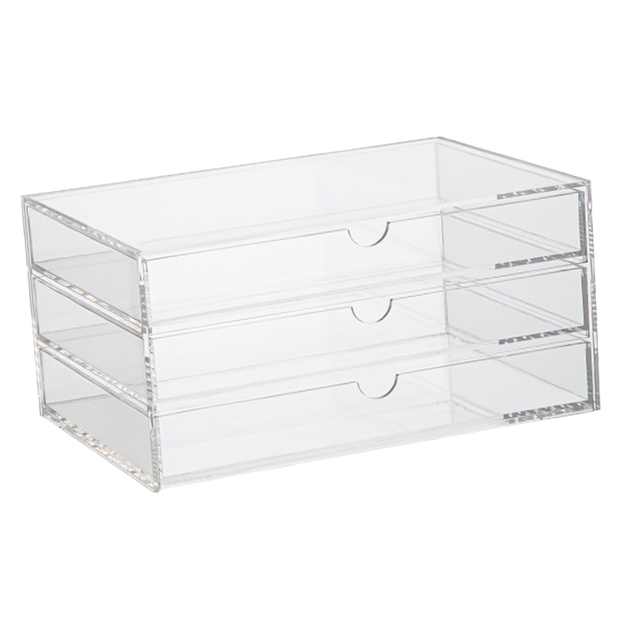 Mikikit Organizer da Scrivania Trasparenti Design Strati Contenitore per Cosmetici e Articoli Vari Resistente e Pratico