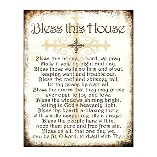 Bless This House Spiritual Wall Art Poster - Inspirational Christian