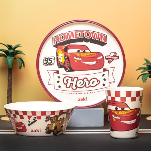Image of Zak Designs Disney and Pixar Cars Kids Dinnerware Plate Bowl & Tumbler