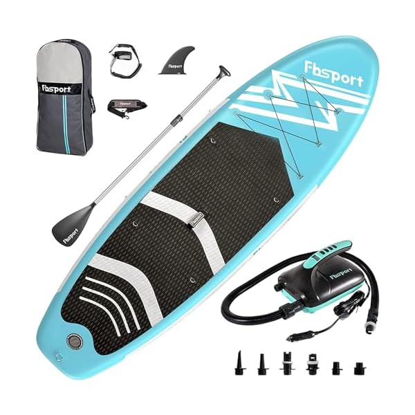 FBSPORT 11FT Premium Inflatable Stand Up Paddle Board, Yoga Board with Durable SUP Accessories & Carry Bag | Wide Stance, Surf Control, Non-Slip Deck, Leash, Paddle and Pump for Youth & Adult