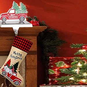 Christmas Stocking Holders for Fireplace Mantle Truck with Double Christmas Tree Stocking Hook Merry Christmas Stocking Hangers Holiday Decor (N-Truck, 1) Christmas Stocking Holders for Fireplace Mantle Truck with Double Christmas Tree Stocking Hook Merry Christmas Stocking Hangers Holiday Decor N Truck 1