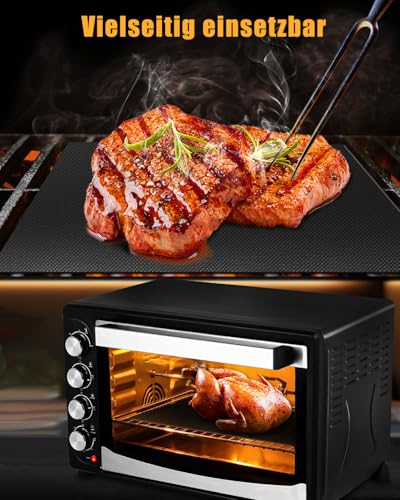 BBQ Grillmatte für Gasgrill | 5er Set Grillmatten Teflon Grillplatte,Antihaft Grill Matte Backmatte (40 * 32CM), Wiederverwendbar Grill Matten für Gasgrill, Verbesserter Backpapier PFOA-Fre