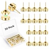 GOOLADA 20 Sets of Magnetic Push Pins, Magnetic Thumb Tacks, Cute Flat Push Pin, Gold Push Pins for Bulletin Board, Magnetic Pins for Wall, Flat Thumb Tacks for Cork Board