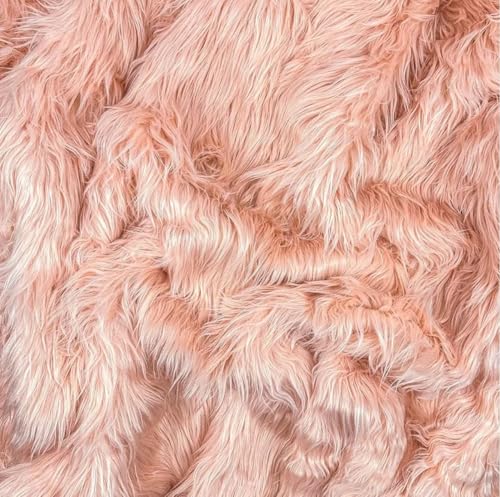 Image of Prokart Soft Faux Fur Fabric Cloth - 60 Inch Wide Pana | Fur Fabric Decorative Cloth for Crafting Soft Toys, Fancy Dress, Baby Photoshoot, Wedding Mandap & Party Decor (Peach, 1 Mtr)