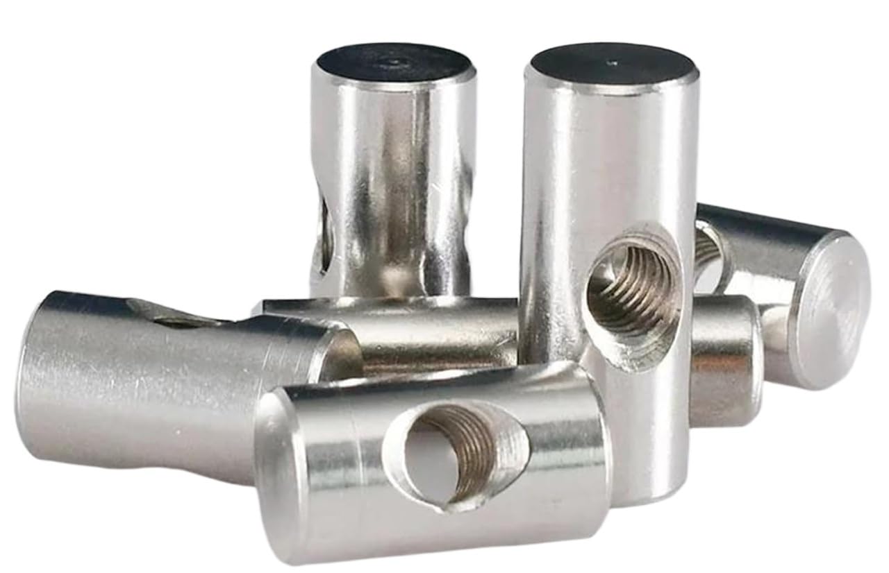 Barrel Bolts,Barrel Bolt Barrel Bolts, M4 M5 M6 Stainless Steel Cylindrical Pin Dowel Hammer Embedded Nut for Wood Furniture(M4x16 (10Pcs))