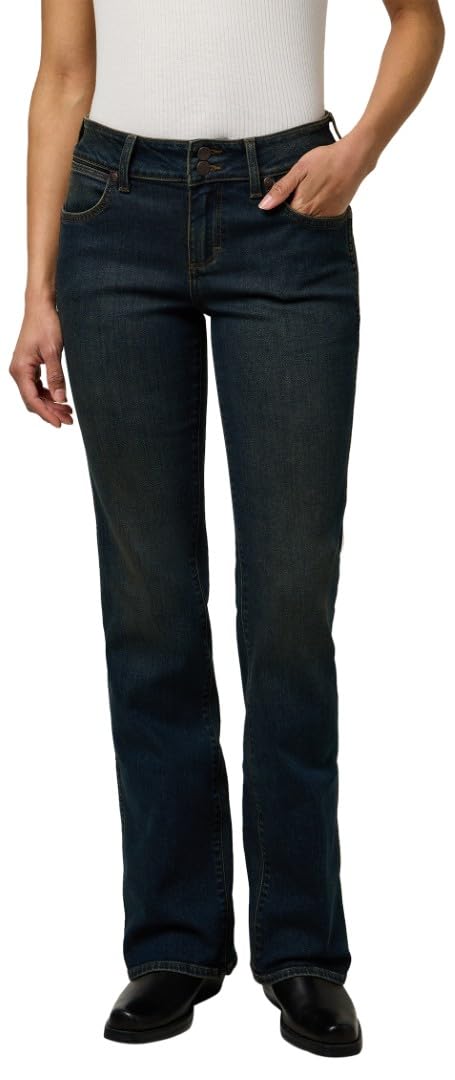 Wrangler Women's Low Rise Bold Boot Jeans, Pioneer Town, 30W x 32L