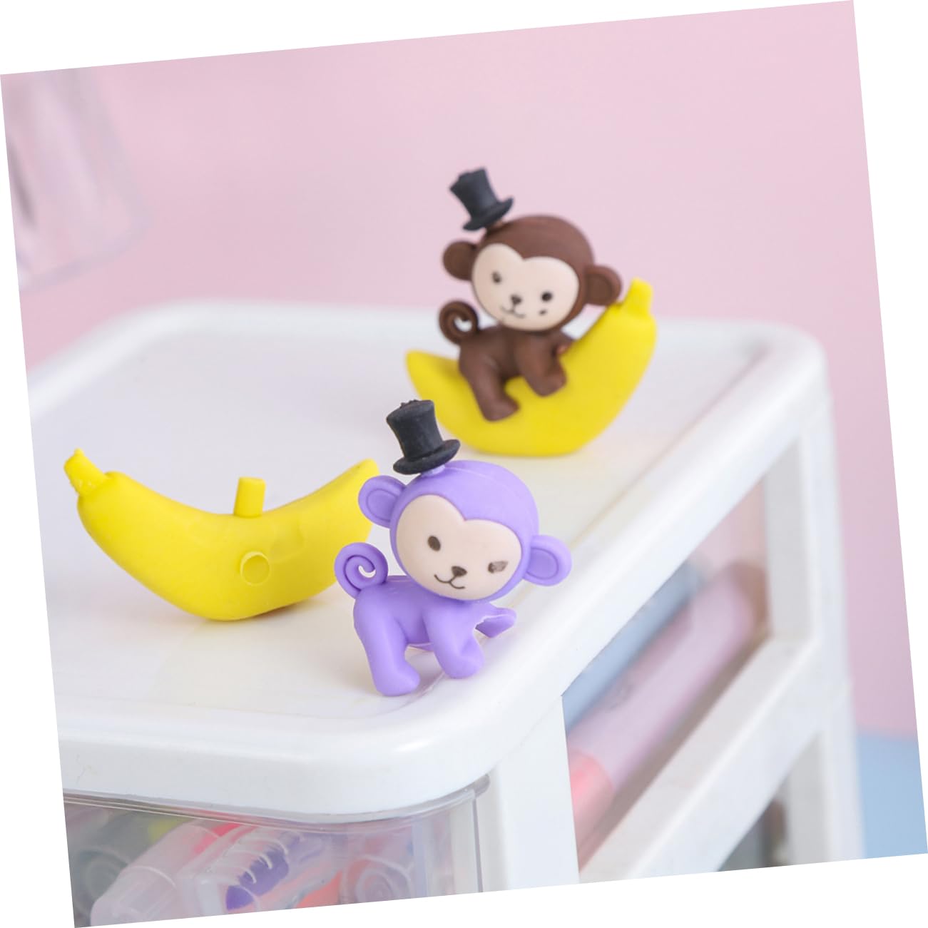 Lurrose Gomma Da Cancellare a Forma Di Scimmia e Banana Gomma Colorata e Divertente Articolo Scolastico Originale Per Ragazzo Ragazza a Tema Animale Per Scuola