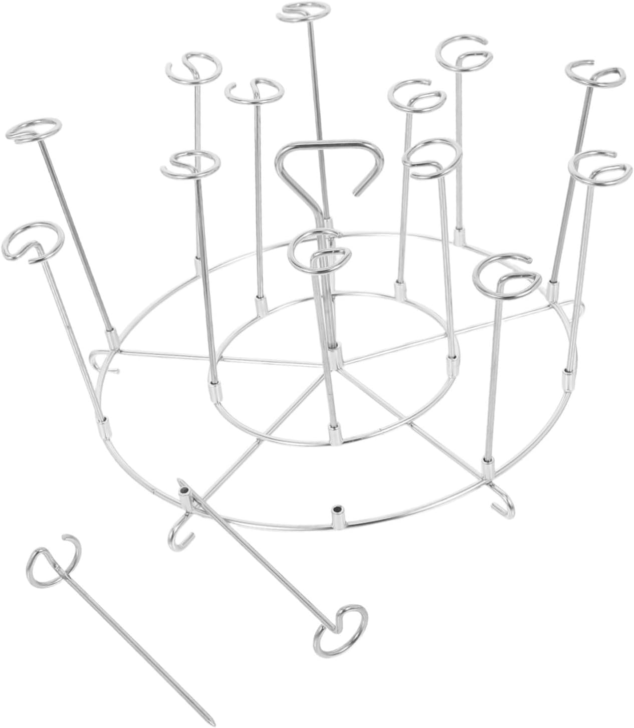 Air Fryer Roasting Rack Vertical Skewers Holder Vertical Grilling Skewer Rack for Air Fryer and Oven Stainless Steel Bbq Stand with Skewer Air Fryer Roasting Rack Vertical Skewers Holder Vertical Grilling Skewer Rack for Air Fryer and Oven Stainless Steel Bbq Stand with Skewer