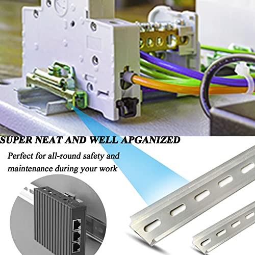 2 piece din rail slotted for hardware components mounting aluminum din rails with rohs - 13 inches long 35mm width 75mm height