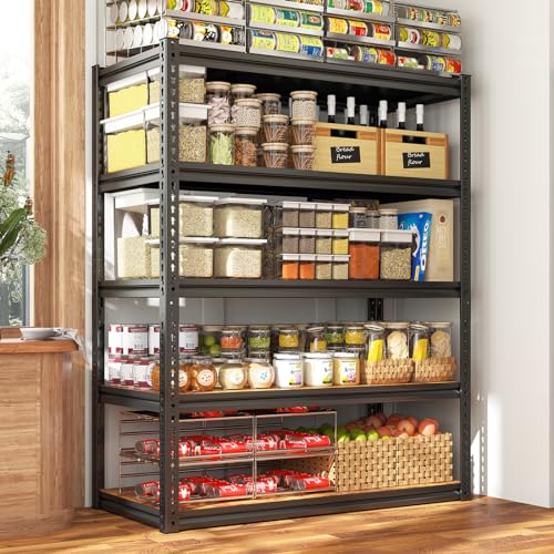 REIBII Garage Shelving 2500LBS Storage Shelves Adjustable Metal Shelving Heavy Duty Shelving 65.7
