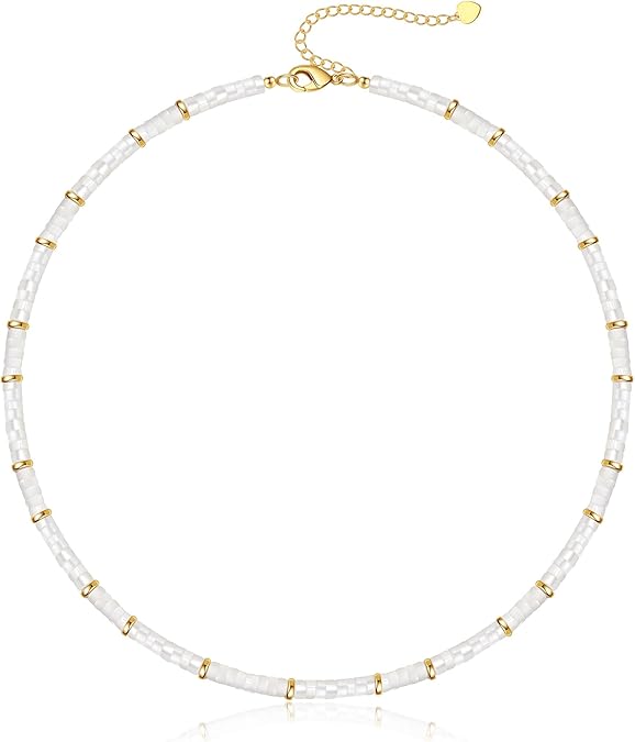 Choker Necklace for Women, Beaded Necklaces for Women Stocking Stuffers for Teens Teen Girl Gifts Gifts for Her Adjustable 14k Gold Gemstone Summer Anniversary Birthday Christmas Jewelry