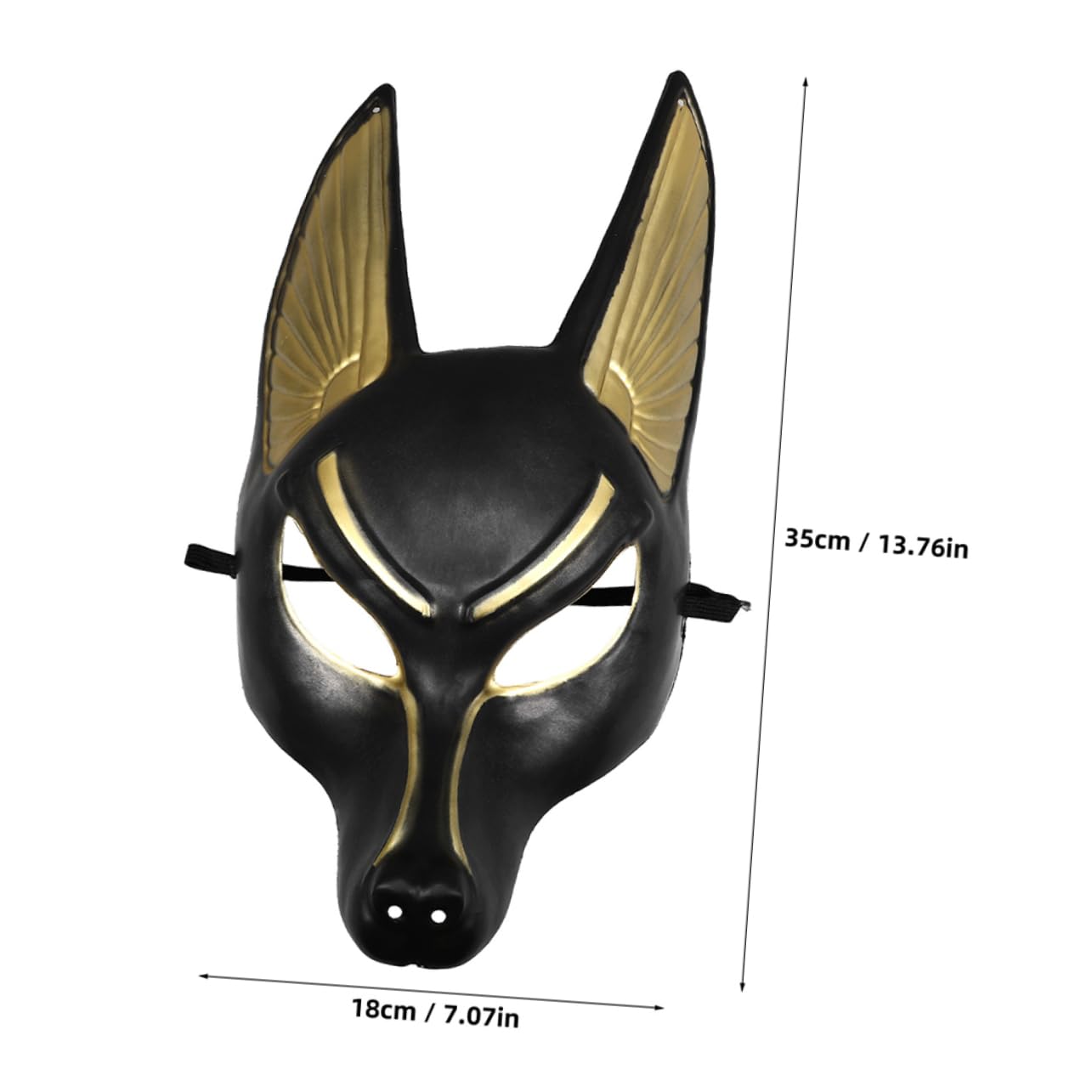 Alipis Anubis Mask Halloween 3D Egyptian Mask Wolf Masquerade Cosplay Prop Animal Prop Animal Masquerade Egyptian Cosplay Costume Accessory Support Black Plastic - Image 2