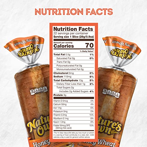 Natures Own Honey Wheat Bread Sliced Loaf - 20 Oz Bag #TOP7