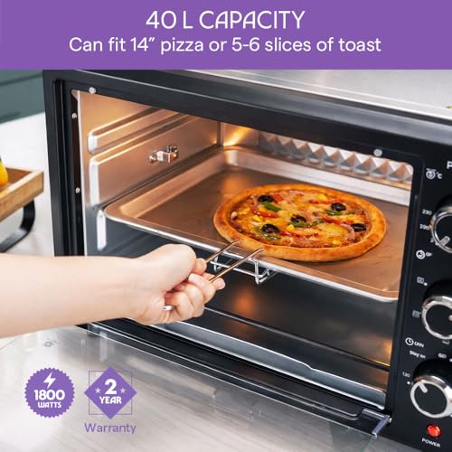 Image of Borosil Pro 40L Oven Toaster Griller | 1800W BIS Approved Made in India Convection OTG with Motorized Rotisserie | 6 Heating Modes | Adjustable Temperature Control | Steel Body | 2 Years Warranty