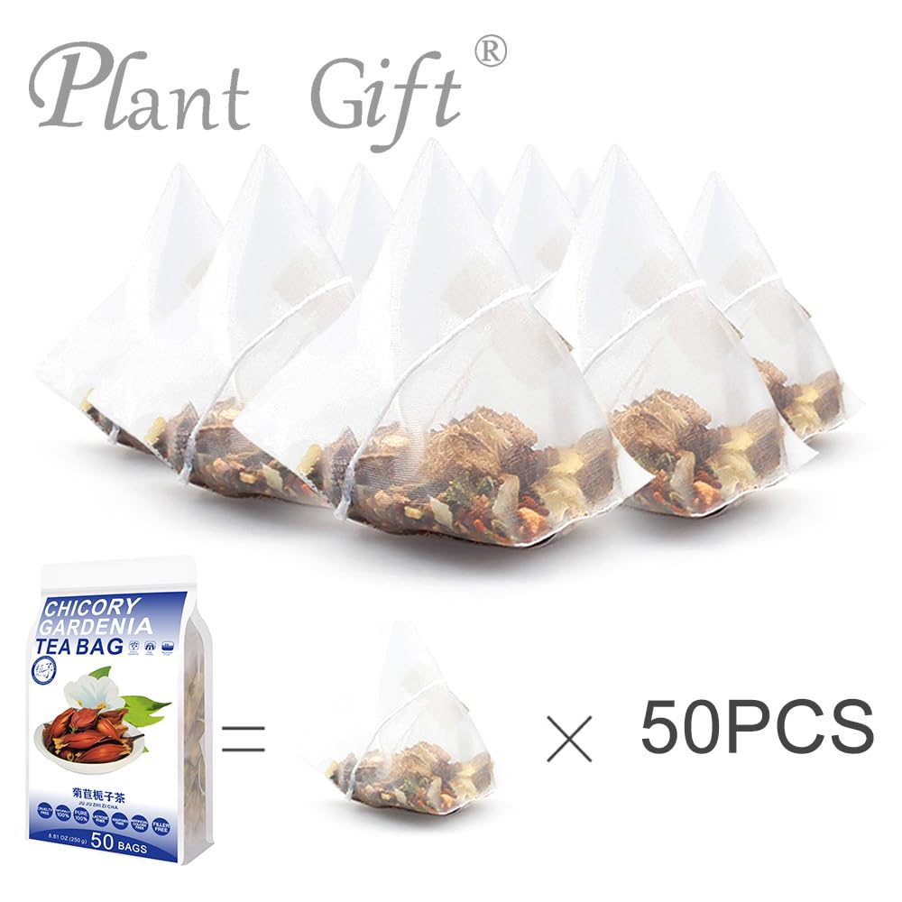 100% Chicory Gardenia Tea Bag, 250g/8.81oz (5g*50bags) 菊苣栀子茶 Mulberry Leaves, Pueraria Lobata, Lily, Natural Herbal Tea, Combination Herbal Tea