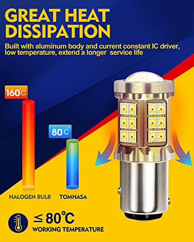 Tomhasa 1157 Led Bulb Red 1157 Led Brake Lights Bulb, Bright 36Smd-2835 Chipsets, 2357 Led Replacement Lamp For Stop Lights Brake Lights Tail Light Bulbs, Pack Of 2 #TOP3