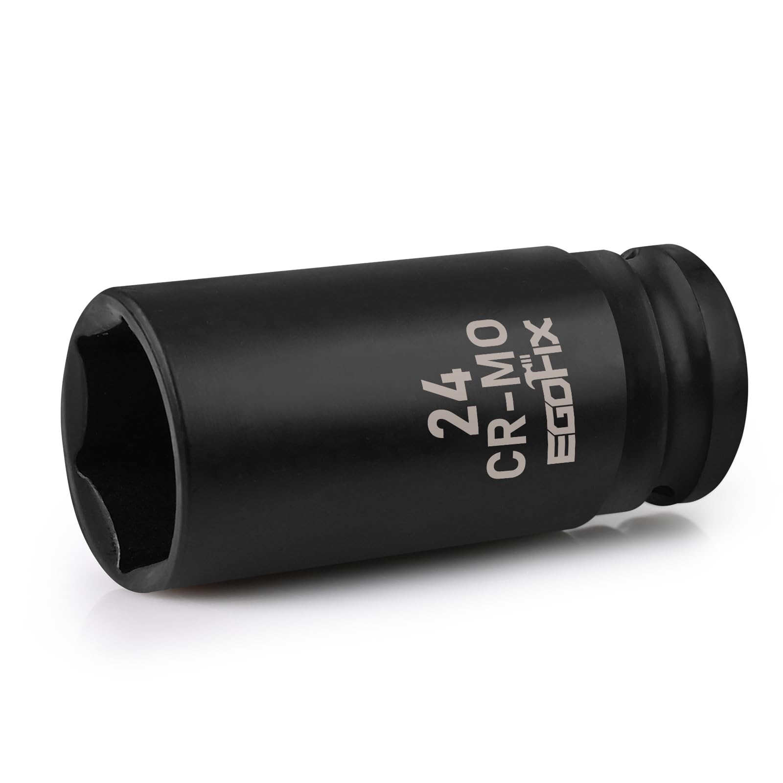 1/2" Drive Deep Impact Socket, 24mm Metric Socket, Axle Nut Socket CR-MO 6 Point for Easy Removal of Axle Shaft Nuts