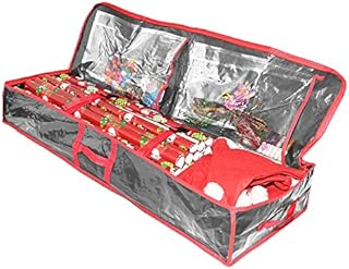 Ram® Grey Christmas Wrapping Paper Storage Bag With Pockets Holds Upto 24 Rolls Gift Wrap Organiser Decorations