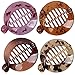 Fodattm 4 PCS French Small Banana Hair Clip Hair Comb Round Ponytail Holder Hair Claw Fashion Interlocking Banana Combs Flat Shark Hair Clincher (Style A#)