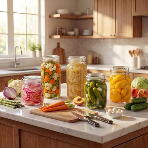 Image of 78oz Large Square Glass Jars with Airtight Lids, Wide Mouth Mason Jars 3P | Air Tight Glass Food Storage Containers with Lids Keep Food Dry & Fresh, Best Canister for Flour, Sugar, Cereal, Rice, Coffee