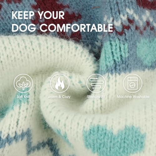 Image of IECOii Warm Dog Sweater, Turtleneck Knitted Winter Clothes for Cold Weather