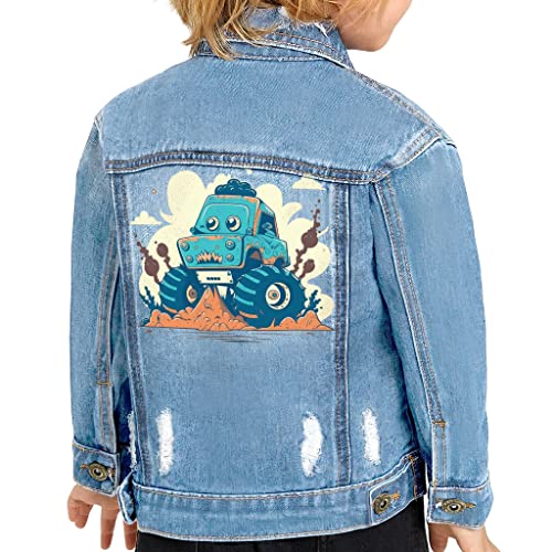 Big Truck Toddler Denim Jacket - Themed Jean Jacket - Graphic Denim Jacket for Kids