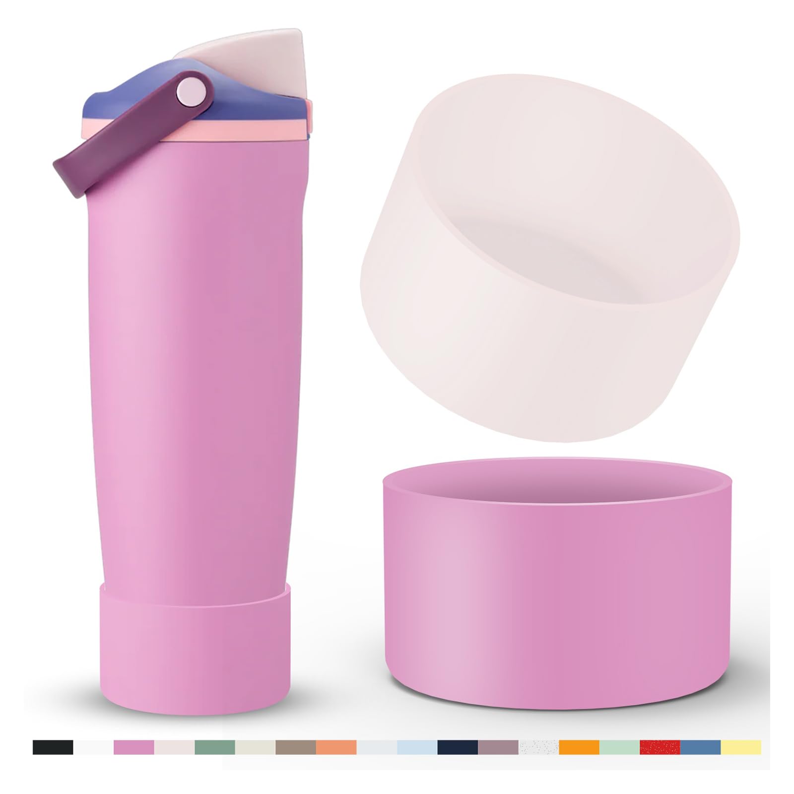 BonneChance 2 Pcs Silicone Boot for Owala 40oz & 30oz FreeSip Sway Tumblers, Protective Bottom Bumper Anti-Slip Sleeve Accessories for FreeSip Sway