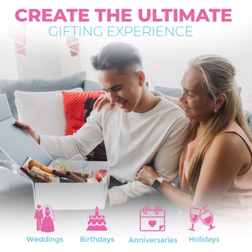 Kiniu Gift Boxes With Lids Bulk - Gift Boxes For Presents With White Tissue Paper - White Gift Box Set - Collapsible Magnetic Closure Box For Bridesmaid Proposal Boxes, Groomsman Box, Wedding, Birthday, Shirt Gift Box - 9.25X9.25X3.75 Inches #TOP1