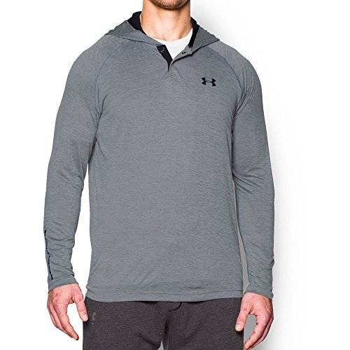 Under Armour Men's Tech Popover Hoodie, Steel (035)/Black, Large