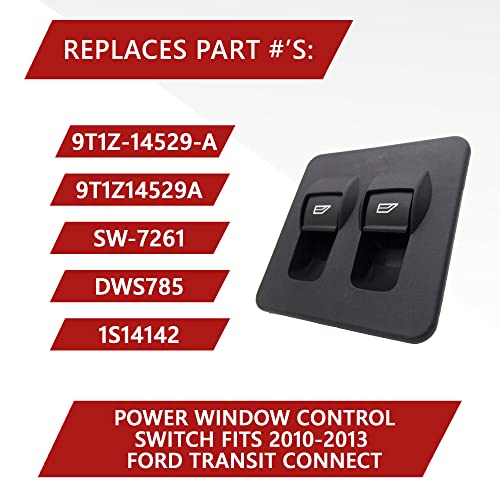 Motiv8 Ford Power Window Control Switch – Fits 2010-2013 Ford Transit Connect With Pry Tool | Replaces 9T1Z-14529-A, 9T1Z14529A, Sw-7261, Sw7261, Dws785, 1S14142 #TOP4