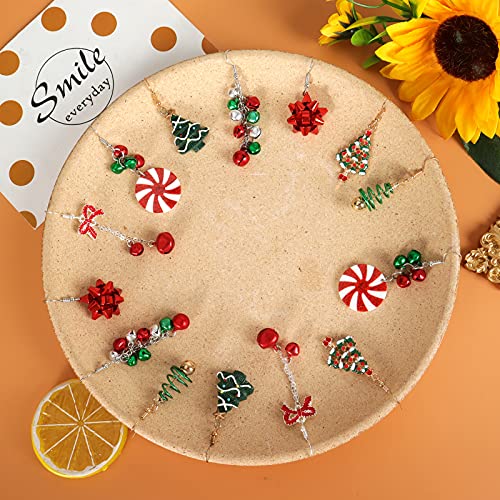 9 Pairs Christmas Earrings For Women Holiday Earrings For Girls Bow Tree Snowflake Earrings（A-9Pairs） #TOP6