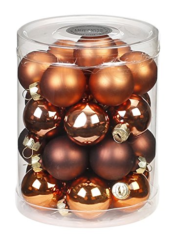Inge-glas 15183D001-MO Decorative Balls 30 mm Container of 28 Balls, Copper & Brown Mix Copper/Amaretto/Cocoa