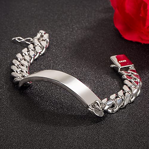 Pulsera Hombre Cadena Cubana Plata 925 12MM 8 pulgadas miniatura 6