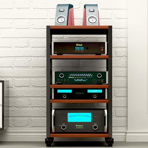 Meuble tour audio mobile pour rangement composants stéréo hi-fi