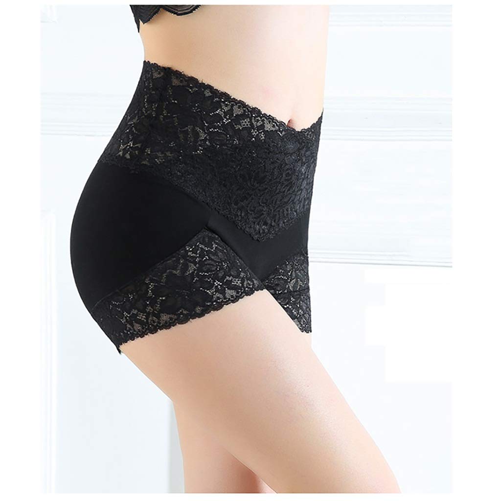 LQQ Bikinis majtki do talii, 2 sztuki, koronka, majtki maxi, wysoka moc, dla kobiet, bielizna bawełniana, rozpinane, liście, multipack (kolor: A, rozmiar: M)