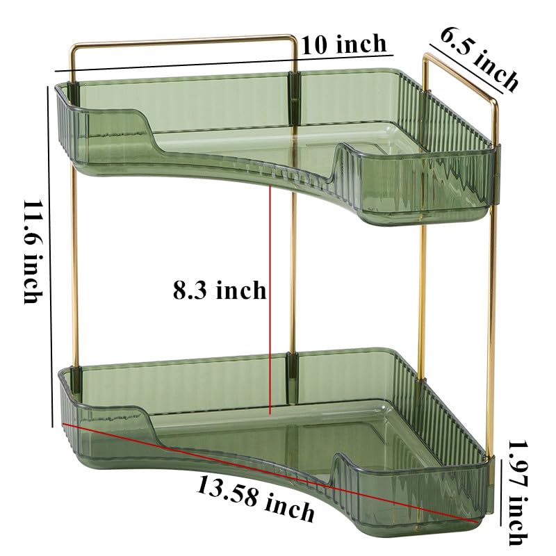 Corner Bathroom Counter Organiser, Vanity Trays for Bathroom Skincare Makeup Organiser Shelf, Vanity Organiser - Image 2