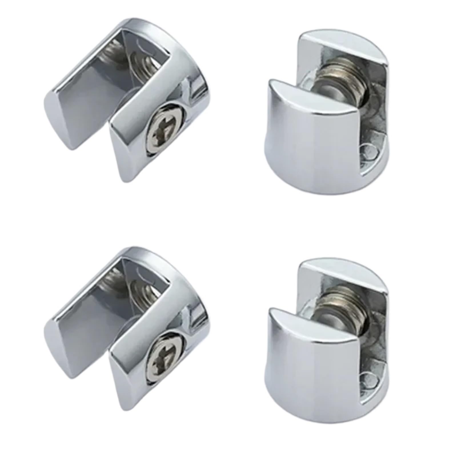 10 Pcs Glass Clamp Plated Brackets Zinc Alloy Chrome Finish Shelf Holder Support Clamps for Glass(8-10mm)
