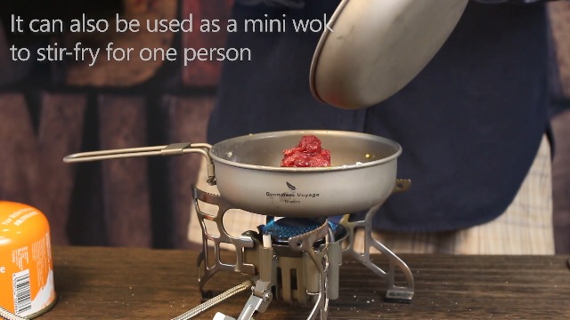 Boundless Voyage Ti2070C 22.8 Cm / 1.5 L Camping Pan For Gas Cooker Titanium Frying Pan Ultralight Camp Cookware Grill Pan For Cooking Egg Steak