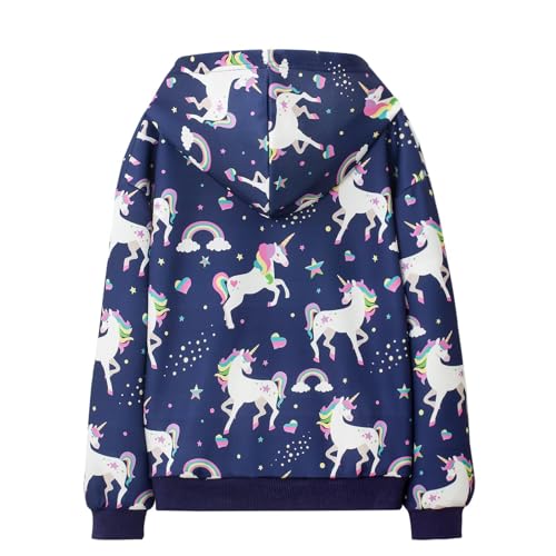 Image of WELAKEN Girls and Toddlers' Pullover Printed Hoodie Sweatshirt with Kangaroo Pocket