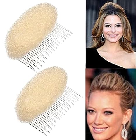 2Pcs Charming Bump It Up Volume Inserts Hair Comb, Do Beehive Hair Style Tool Hair Comb, Do Beehive Hair Base Styling Accessories for Women Lady Girl (Beige) Cover