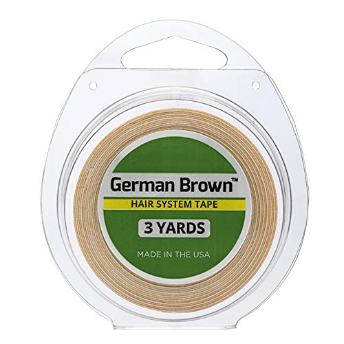 "Brown liner/Cloth/German Brown" Walker doble cara rollo cintas pegatinas adhesivo hombres sistema prótesis capilares pelo cabello reemplazo toupee peluca extensión pelo(3 yardas & 3/4 pulgadas)