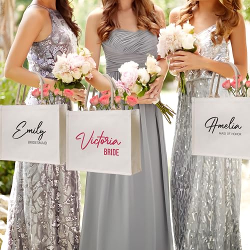 CUSTOM Tote Bags for Bridesmaids Bride Maid of Honor Mother of the Bride Personalized Tote Bags for Women Wedding Travel2