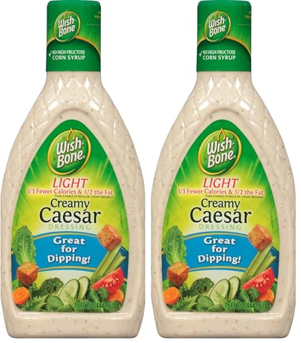 Wish-Bone Light Creamy Caesar Dressing, 15 FL oz (Pack of 2)