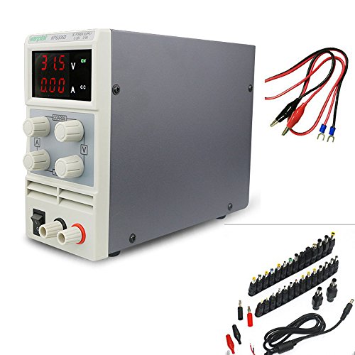 zmart 小型 安定化電源 30V 5A スイッチング電源 DCジャック デジタル DC電源 0?30V 0?5A 110V-220V 0.1V / 0.01A +34個 DCジャック Stabilized Power Supply V A Switch