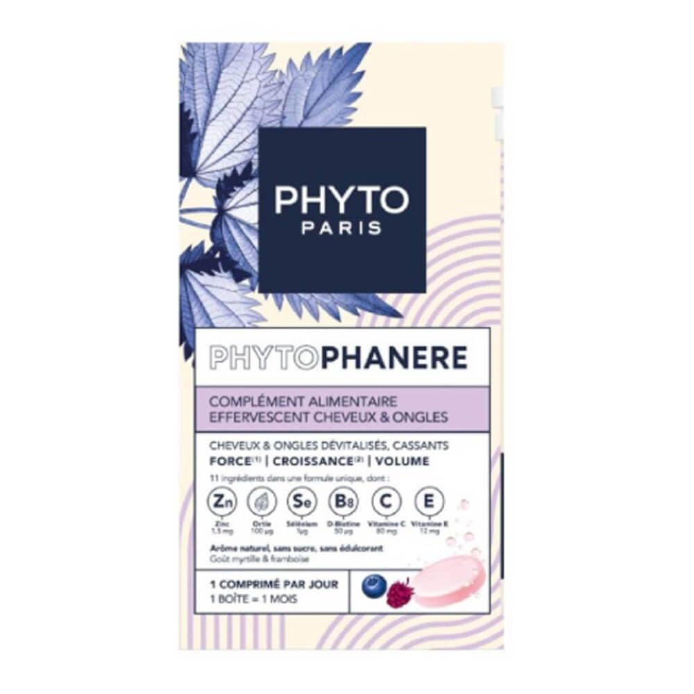 Phyto Paris - Food Supplement for Hair and Nails - Vegan Effervescent Formula - Sugar Free - Enriched with Multivitamins and Minerals, Selenium, Zinc, Biotin and Vitamin C - 30 Tablets