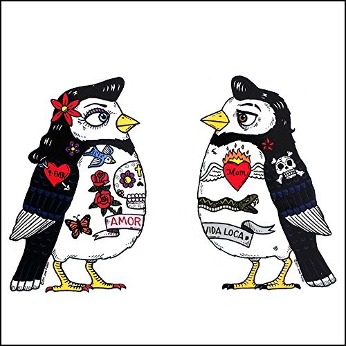 Mr And Mrs Rockabilly Bird Set - Weather Proof Die Cut Vinyl Day of the Dead Sticker