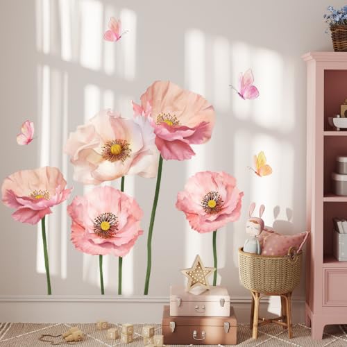 Vinilos decorativos flor acuarela gigante 2 hojas miniatura 1