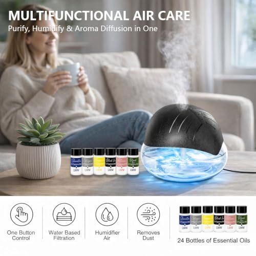 Purificador de aire con difusor y humidificador miniatura 3